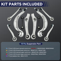 Front Lower Upper Control Arm Compatible with 2011 Audi A4/Quattro A5/Quattro Q5 S4
