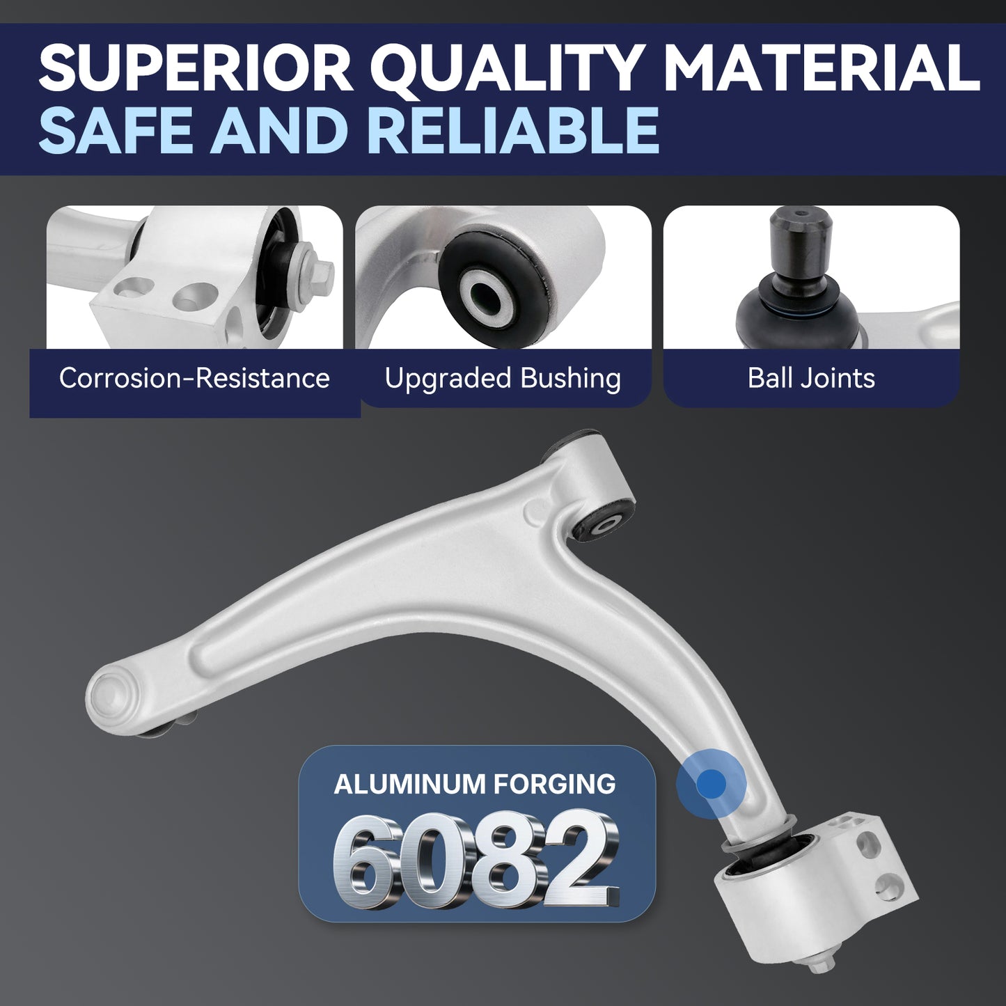 Front Suspension Kit Lower Control Arm Compatible with 2004-2012 Chevrolet Malibu, 2005-2010 Pontiac G6, 2007-2009 Saturn Aura