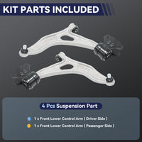 Front Lower Control Arm Kit Compatible with 2013-2017 Ford CMax, 2012-2018 Focus(Excludes 15"(381mm) Wheels & Not For ST or RS Model), RK622788, RK622753