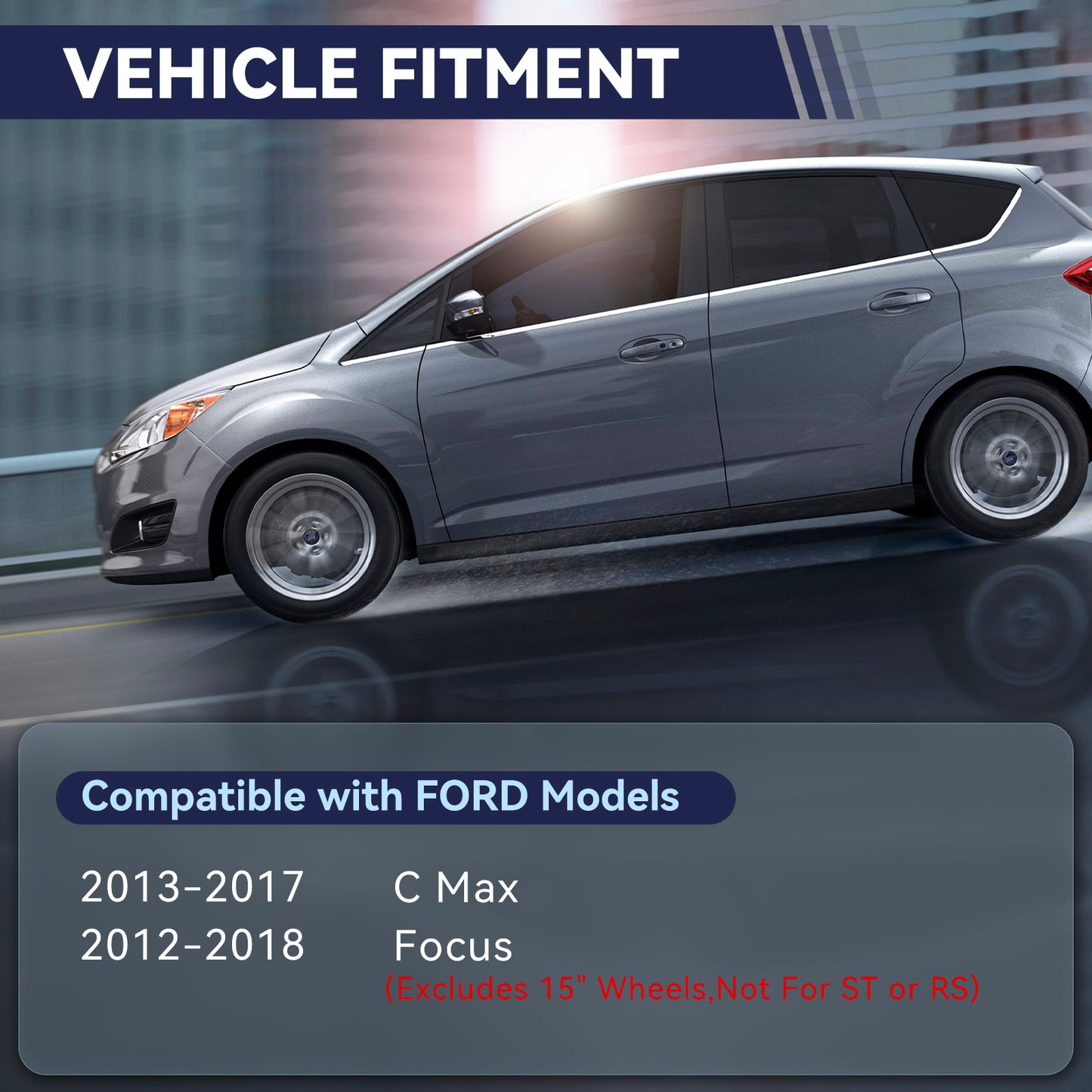 Front Lower Control Arm Kit Compatible with 2013-2017 Ford CMax, 2012-2018 Focus(Excludes 15"(381mm) Wheels & Not For ST or RS Model), RK622788, RK622753