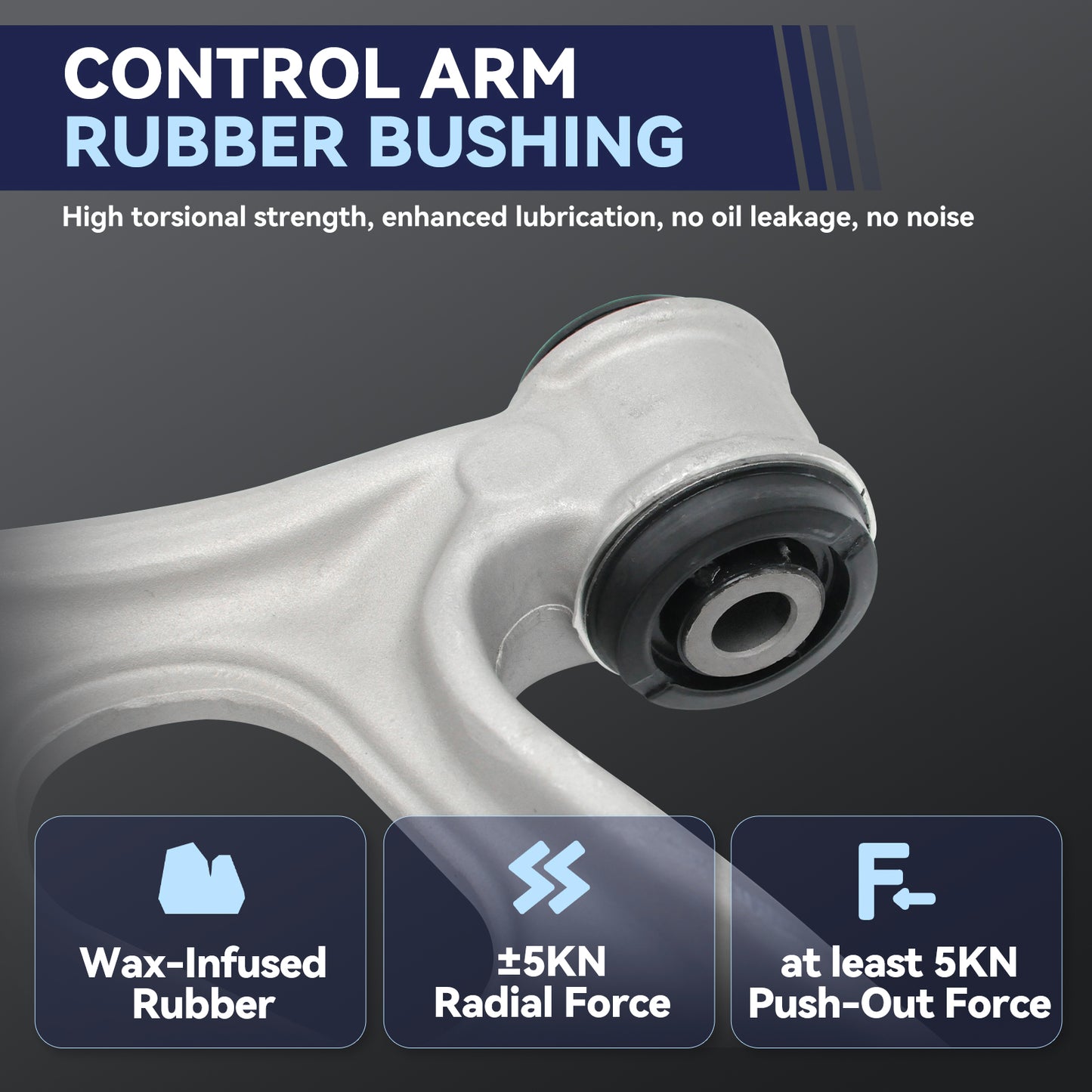 Front Lower Control Arm Kit Compatible with 2013-2017 Ford CMax, 2012-2018 Focus(Excludes 15"(381mm) Wheels & Not For ST or RS Model), RK622788, RK622753