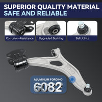 Front Lower Control Arm Kit Compatible with 2013-2017 Ford CMax, 2012-2018 Focus(Excludes 15"(381mm) Wheels & Not For ST or RS Model), RK622788, RK622753