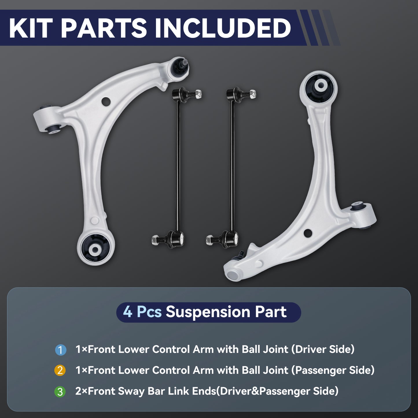 Front Suspension Kit Lower Control Arm Compatible with 2005-2010 Honda Odyssey