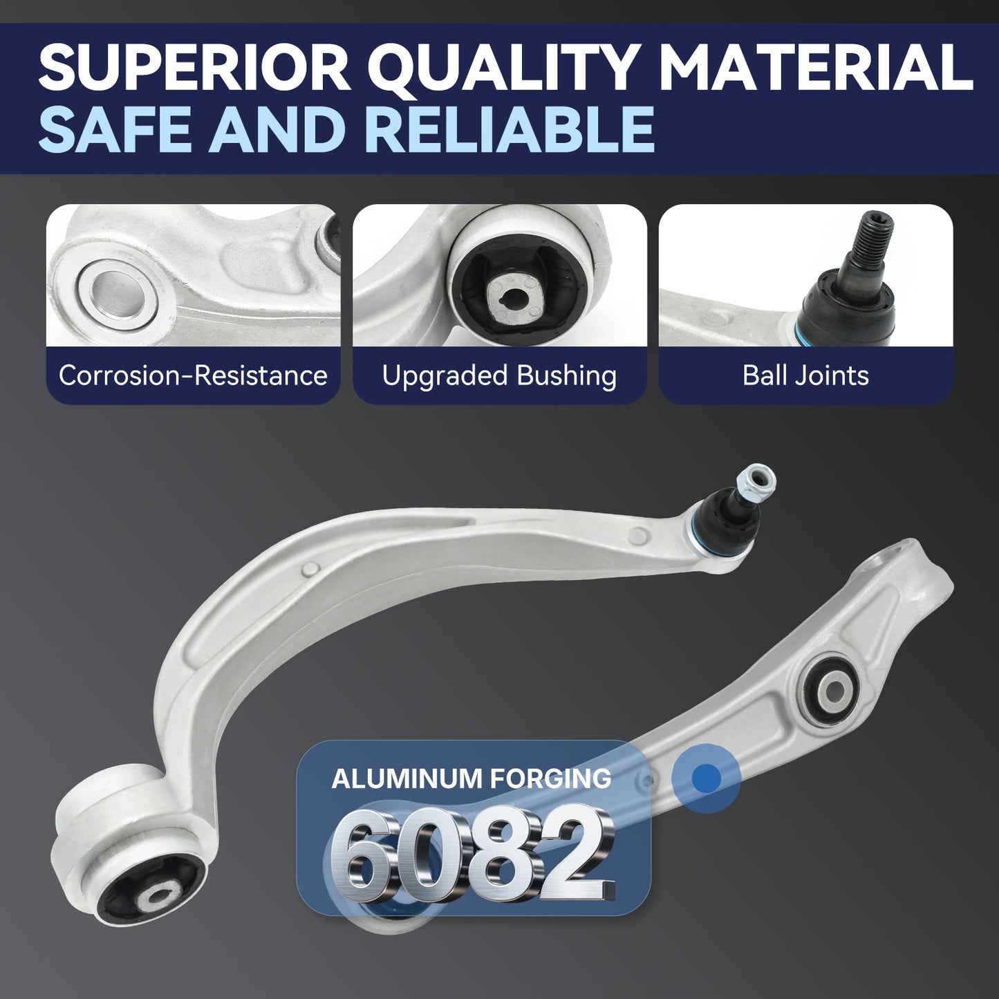 Front Suspension Kit Lower Control Arm Compatible with 2013-2016 Audi A4 Quattro, 2014-2016 A5 Quattro, Q5 RS5,S4/S5,2013 A4