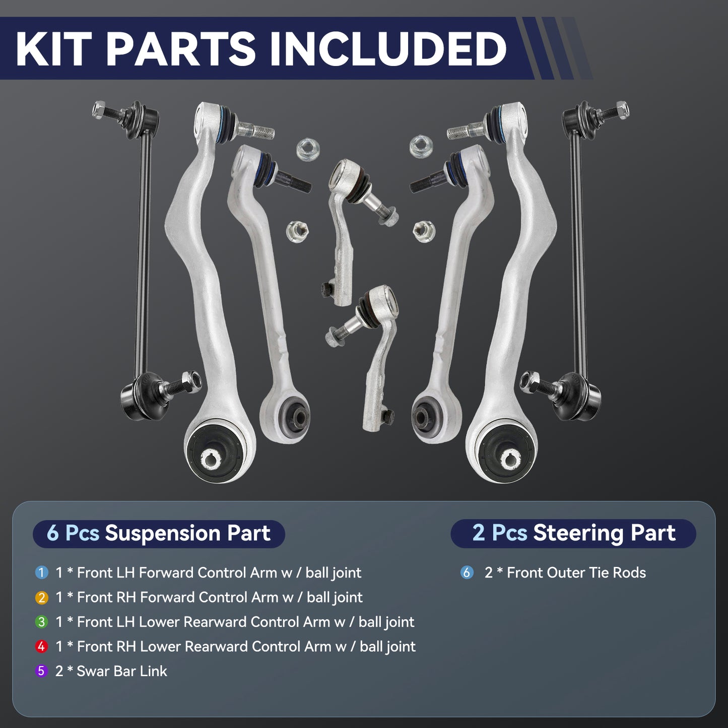 Front Lower F30 Control Arm w/Ball Joint Suspension Kit Compatible With 2014-2016 BMW 228i, 2017-2019 230i, 2013-2018 320i, 2014-2018 328d, 328i, 330e,330i 335i 428i 430i 435i 440i