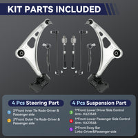 8Pcs Front Lower Control Arm W/Ball Joint Assembly Compatible with Honda Pilot 2016-2021, Ridgeline 2017-2021, Passport 2019-2021, Acura MDX 2014-2020
