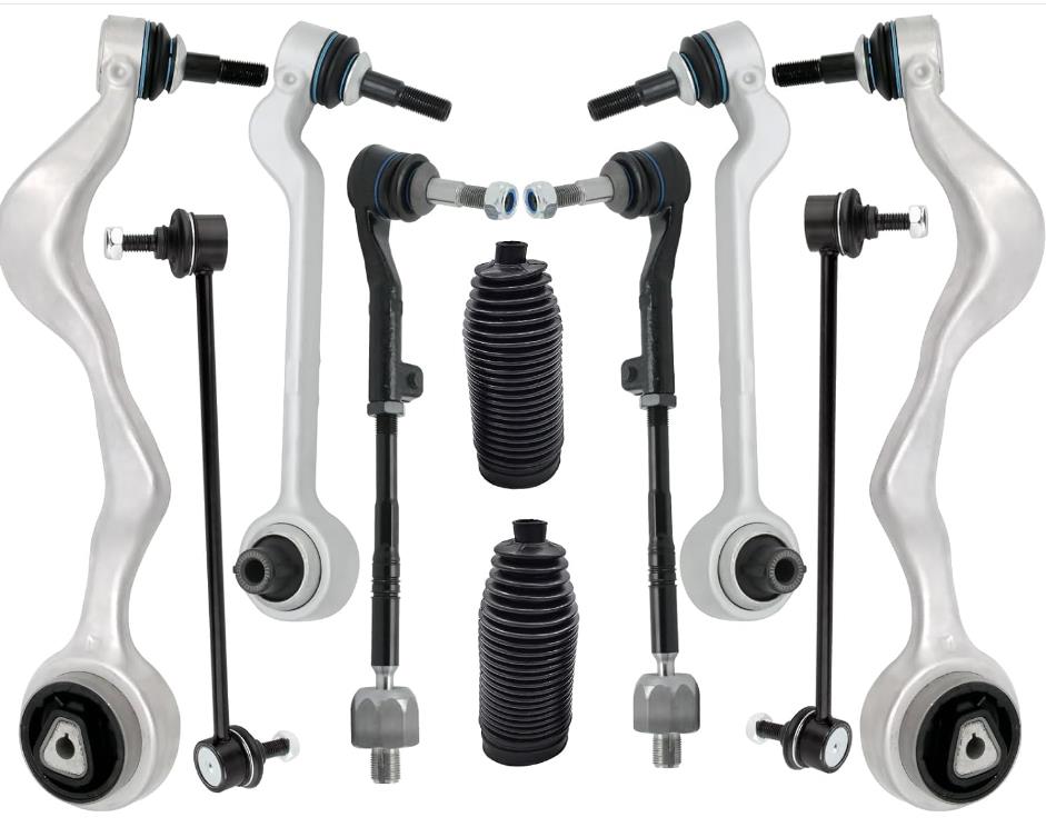 Front Suspension & Steering Overhaul 12-Piece Kit for BMW E90 3-Series | Control Arms, Tie Rods & Boots